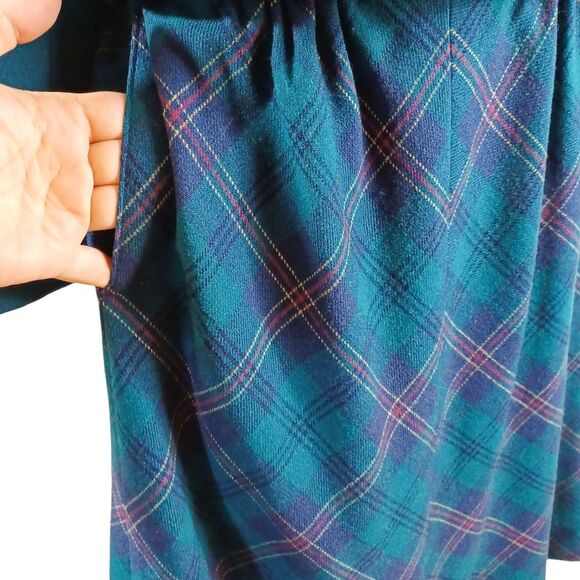 Vtg Pendleton Wool 2pc Suit Set Blue Blazer Plaid Skirt Academia Cottagecore USA - Picture 8 of 13